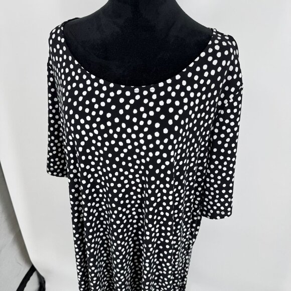 Susan Graver Liquid Knit Dress Womens SIze 3X Stretch Oversize Stretch Polka Dot - Picture 3 of 7